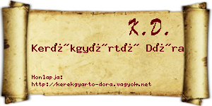 Kerékgyártó Dóra névjegykártya